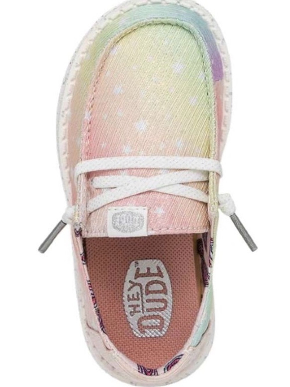 NWT Hey Dude Kids Pastel Rainbow Slip-On Sneaker